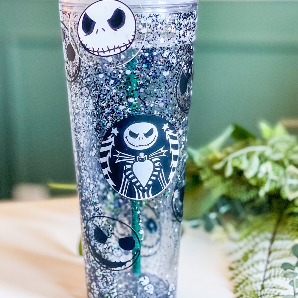 Custom Starbucks Nightmare Halloween Tumbler 24oz Snowglobe Double Insulated